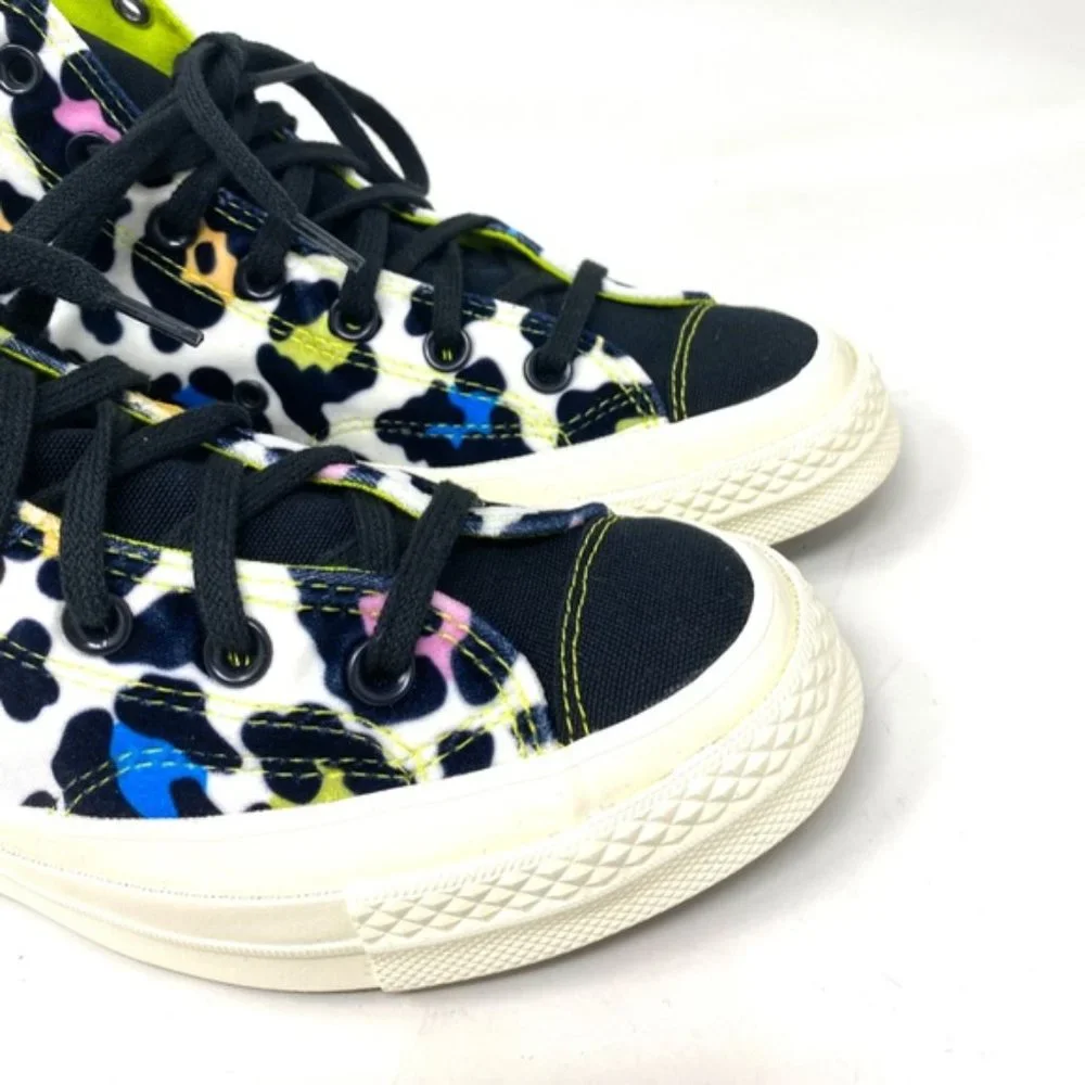 Converse Chuck 70 High Top Black Multicolor Women's Velvet Size Sneakers 572369C - Picture 3 of 9
